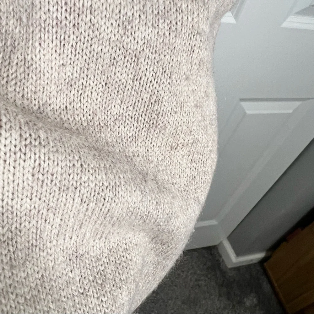 Sz XL Anthropologie Moth Mock Neck Sweater with Mixed Media Back $128 MSRP